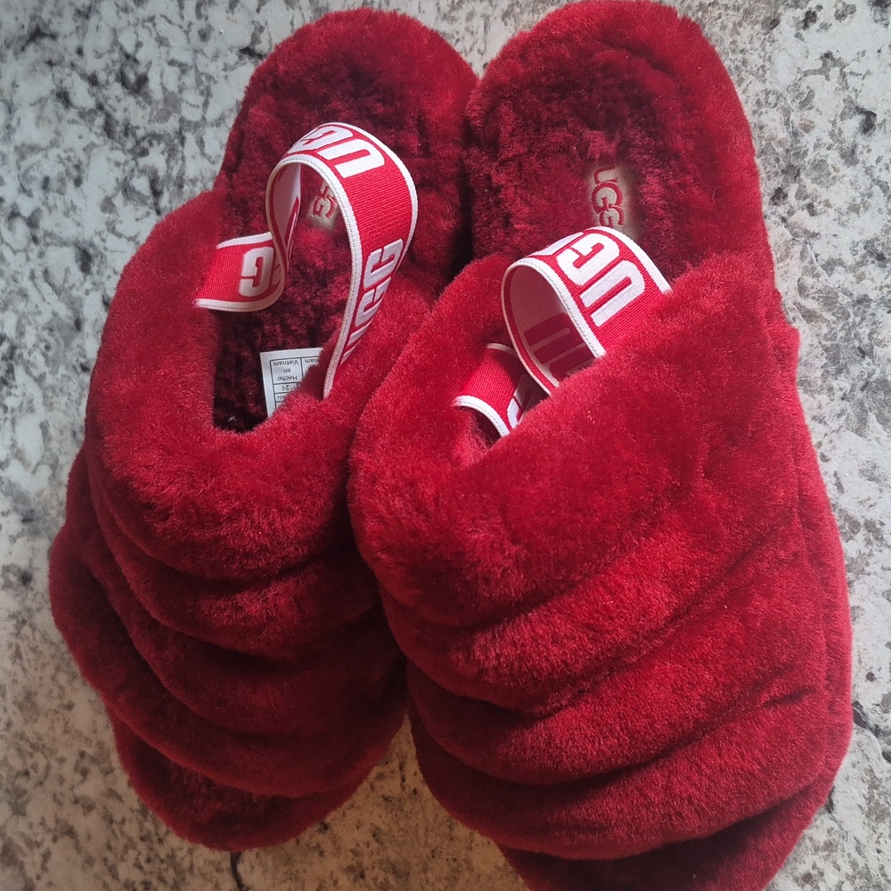 Red Fuzzy Slippers